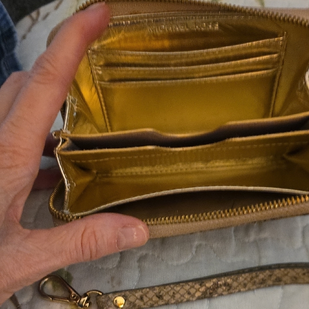 Michael Kors Tan Snake Print Wristlet - Picture 5 of 11